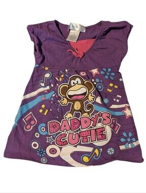 Bobby Jack Y2K cotton Girls  purple sparkly Babydoll top sz M  Daddy's Cutie